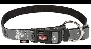 TRIXIE HALSBAND HOND SILVER REFLECT ZWART / ZILVERGRIJS 35-55X2 CM