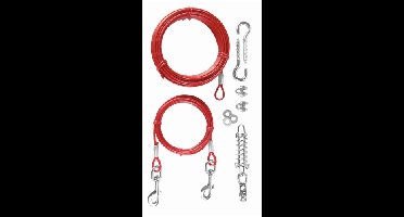 TRIXIE SPANLIJN MET LOOPLIJN ROOD 15 MTR