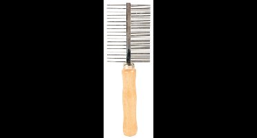 TRIXIE KAM 2-ZIJDIG MIDDEL / GROF HOUT / METALEN TANDEN 17 CM 3 ST