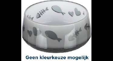 TRIXIE VOERBAK / WATERBAK VIS / HART KUNSTSTOF / RUBBERRING ASSORTI 12 CM 300 ML 4 ST