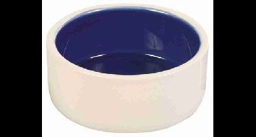 TRIXIE VOERBAK KERAMIEK CRÈME / BLAUW 12X12 CM 350 ML 4 ST