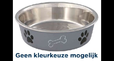 TRIXIE VOERBAK RVS / KUNSTSTOF-OMMANTELING ASSORTI 21X21 CM 1,5 LTR 4 ST