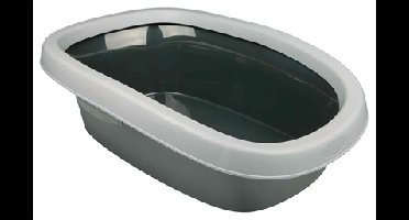 TRIXIE KATTENBAK CARLO MET RAND DONKERGRIJS / LICHTGRIJS 58X38X17 CM 2 ST