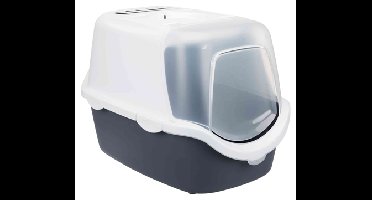 TRIXIE KATTENBAK VICO OPEN TOP MET KAP BLAUW GRIJS / WIT 56X40X40 CM