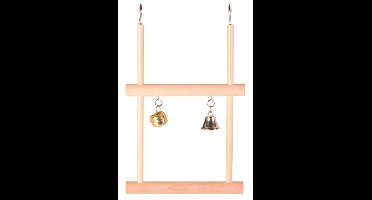 TRIXIE TRAPEZESCHOMMEL DUBBEL MET BEL HOUT 12X20 CM 4 ST