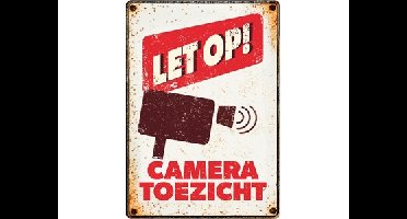 PLENTY GIFTS WAAKBORD BLIK CAMERATOEZICHT 21X15 CM