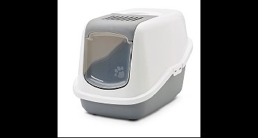 SAVIC KATTENBAK NESTOR GRIJS / BRUIN 56X39X38,5 CM