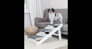 TRIXIE LOOPPLANK MET UITKLAPBARE TREDEN MDF WIT 44X106X46 CM