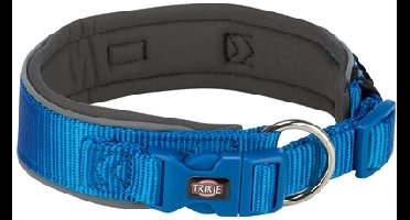 TRIXIE PREMIUM HALSBAND HOND EXTRA BREED ROYAL BLAUW / GRAFIET GRIJS 33-42X3,5 CM