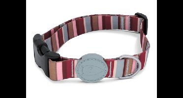 MORSO HALSBAND HOND GERECYCLED SKYLINE ROOD / ROZE 30-42X1,5 CM