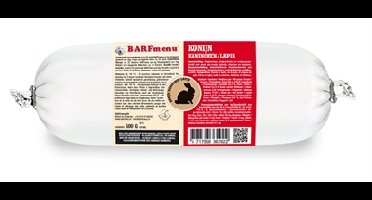 BARFMENU KONIJN HONDENVOER 500 GR