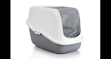 SAVIC KATTENBAK NESTOR GRIJS/WIT 56X39X38,5 CM