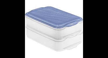 Rotho RONDO Vleeswarendoos 2x1.35L Horizon Blauw/Transparant