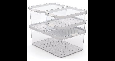 Rotho Cauma Set Koelkastorganizer 4.65L + 2.15L + 2x 1.2L Transparant