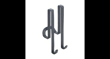 Metaltex Dubbele Haak voor aan Douchewand 5x6x14 cm Zwart