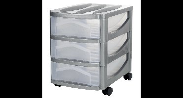 Bama Big Hobby Ladesysteem met 3 Laden 30x30x40 cm Zilver/Wit