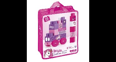 Dolu Eenhoorn JumBlocks Trein met 20 Blokken Roze