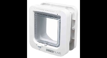 SUREFLAP 4-WEG HUISDIERLUIK MET MICROCHIPHERKENNING WIT 21X21 CM