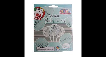 Globos Ballonnen met Confetti 6 Stuks Transparant /Zilver