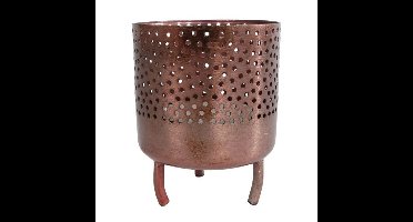 Gifts Amsterdam Metalen Theelichthouder Luca 10x8 cm Koper