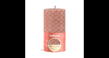 Geen Merk Bolsius Stompkaars Silhouette Misty Pink Met Print 130x68 Mm