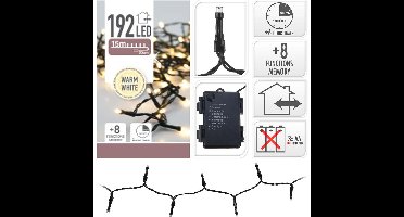 S.I.A. Batterij Kerstverlichting 14.5M 192 LED's IP44 + Timer