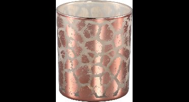 PMTD Windlicht Desiree Giraffeprint Roze 10 Cm