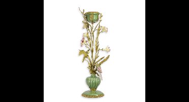 Bronskleurige Porseleinen Kandelaar