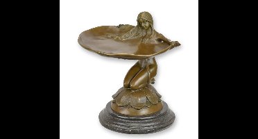 A BRONZE ART NOUVEAU CARD TRAY
