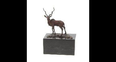 A BRONZE SCULPTURE OF AN IMPALA