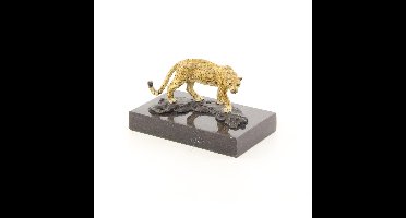 A BRONZE SCULPTURE OF A JAGUAR