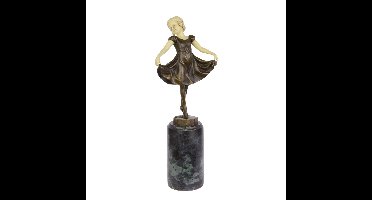 A RESIN MOUNTED BRONZE SCULPTURE CALLED LIESELOTTE