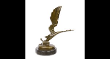 BRONZEN ART DECO OOIEVAAR AUTO MASCOTTE