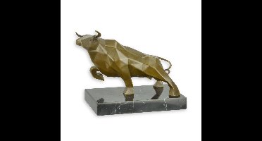 EEN KUBISTISCH BRONZEN BEELD VAN EEN STIER