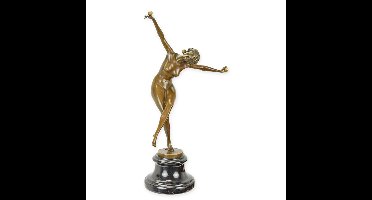 A BRONZE SCULPTURE OF A BALL DANCER