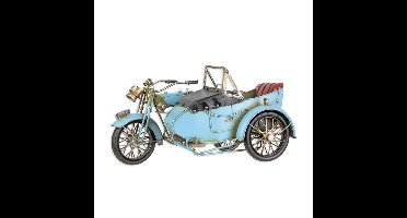 A TIN MODEL OF A MOTORCYCLE WITH SIDECAR