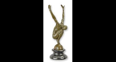 A BRONZE SCULPTURE OF A MALE NUDE IN DIVING POSITION