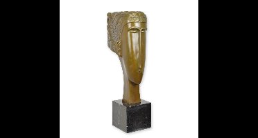 A BRONZE SCULPTURE OF AN ART DECO HEAD