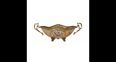 A BRASS MOUNTED PORCELAIN BOWL