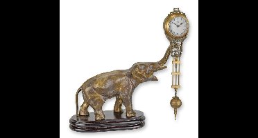 A TABLE CLOCK MYSTERIEUSE HELT BY AN ELEPHANT