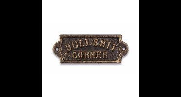 Gietijzeren "bullshit corner" plaquette