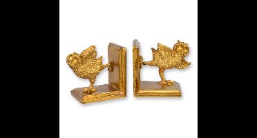 A PAIR OF RESIN OWL BOOKENDS