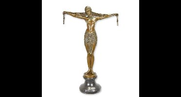 BRONZEN BEELD VAN EEN SJAAL DANSERES