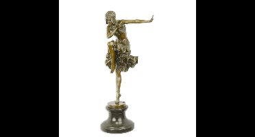 EEN BRONZEN BEELD VAN EEN ART DECO DANSERES