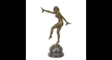 A BRONZE SCULPTURE OF A DANCING SISTER