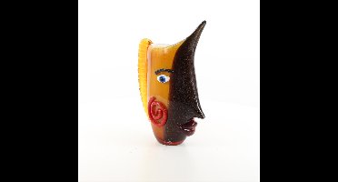EEN ABSTRACTE GLAZEN VAAS IN MURANO STIJL