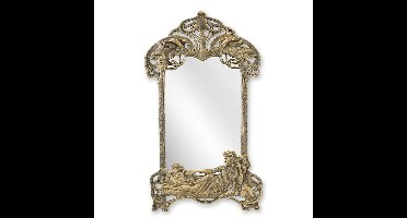 A CAST IRON ART NOUVEAU TABLE MIRROR