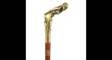 A BRONZE-HANDLED WALKING STICK