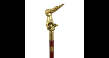 A BRONZE-HANDLED WALKING STICK