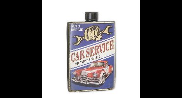 AN EMBOSSED TIN PLATE OIL CAN - CAR SERVICE